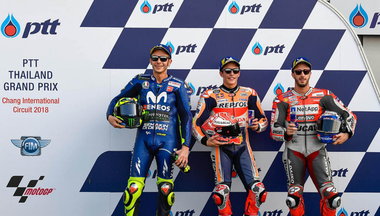 PTT Thailand Grand Prix 2018 Marquez เฉือน Rossi คว้าโพล