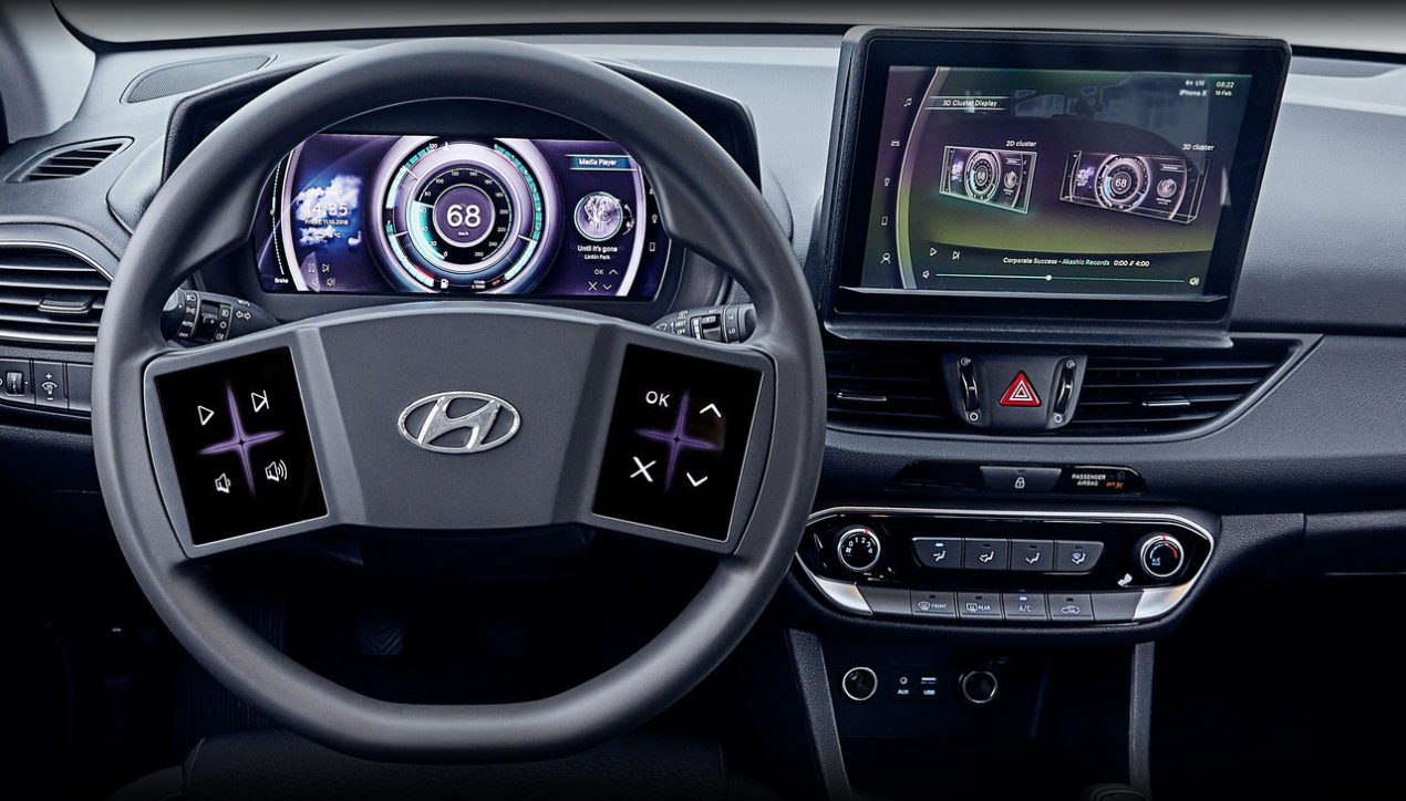 Hyundai พัฒนา Virtual Cockpit อาจใช้ระบบสัมผัสบนพวงมาลัยแทนที่ปุ่มกด