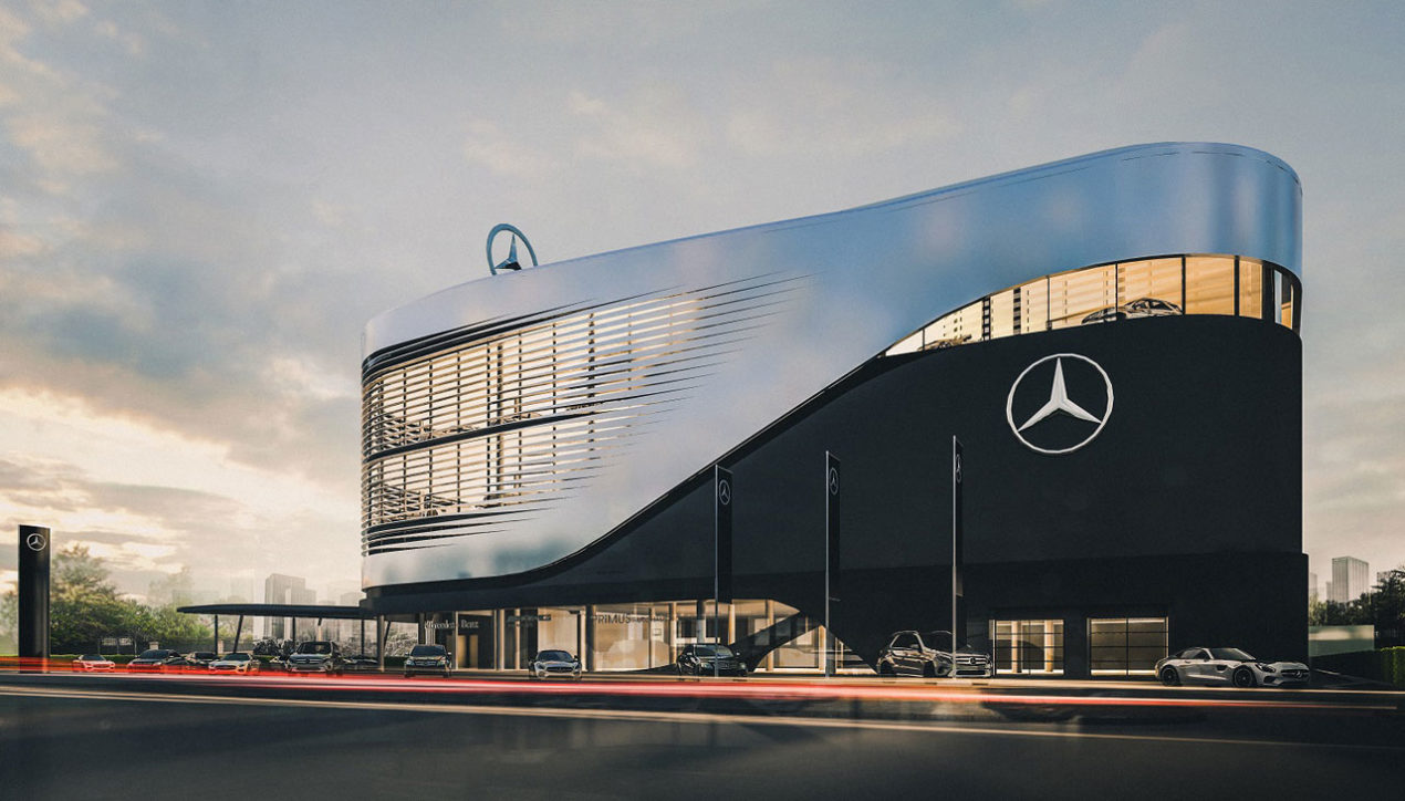 Primus Autohaus เผยภาพการออกแบบโชว์รูม Mercedes-Benz ต้นแบบของโชว์รูมยุคดิจิทัล
