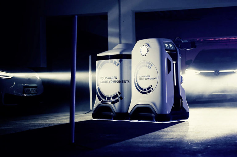 VW Mobile Charging Robot หุ่นยนต์ชาร์จรถไฟฟ้าอัตโนมัติ