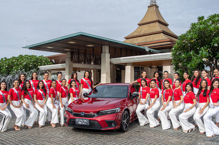 Honda ชวนมิสยูนิเวิร์สไทยแลนด์ 2022 สัมผัส ซีวิค อี:เอชอีวี ใหม่