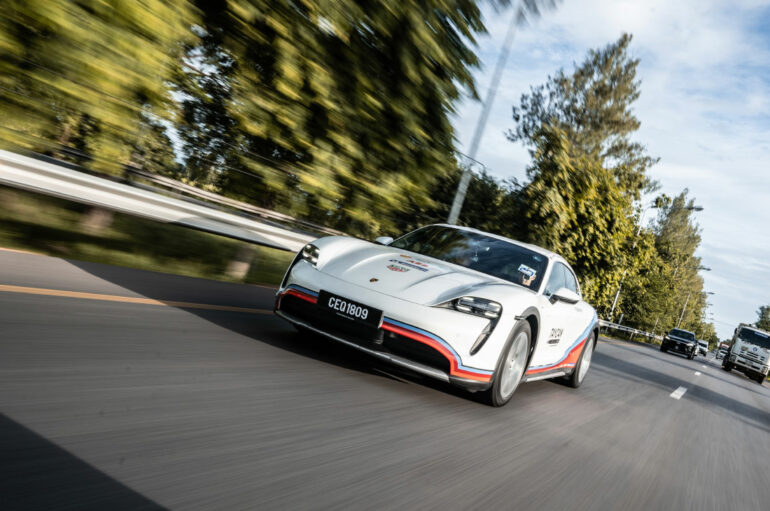 Porsche สร้างสถิติใหม่ เดินทางจากไทยไปสิงคโปร์ ด้วยรถสปอร์ตไฟฟ้า